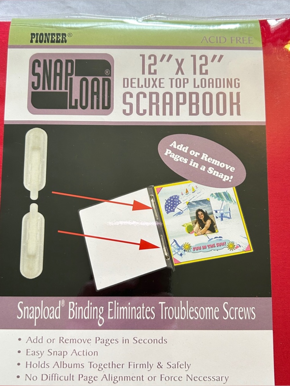 12 x 12 Deluxe Top Loading Red Scrapbook by Pioneer NEW